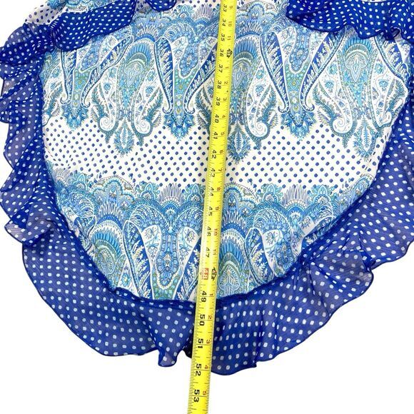 Jessica Simpson Cover Up Women S Blue Ruffle Hem Asymmetrical Boho Beachy Dress - Picture 9 of 9